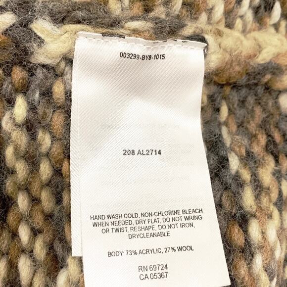 Columbia Women's Size Large Vintage Sweater Tan Chunky Knit Wool Mock Turtleneck - Picture 7 of 8